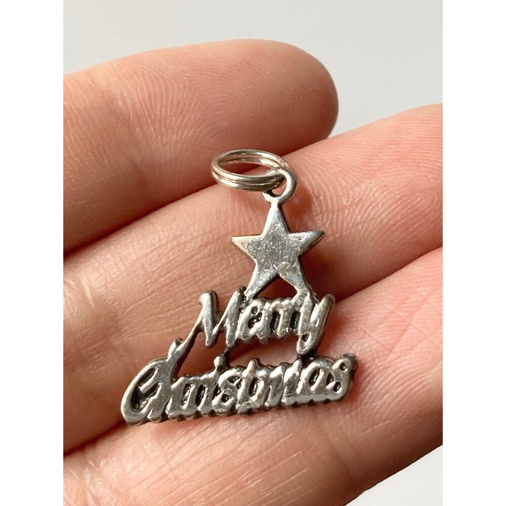 Vintage sterling silver merry Christmas charm